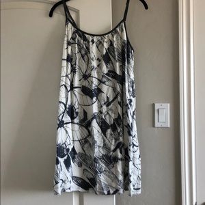 Dragonfly white and dusty blue dress